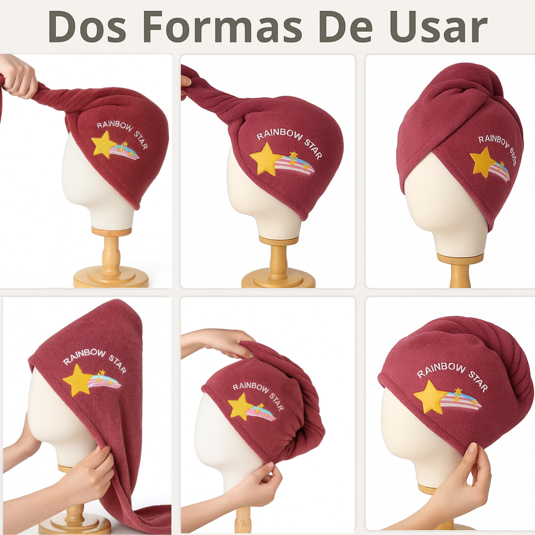 Toalla Secado rápido cabello diseño Paga 2 lleva 3