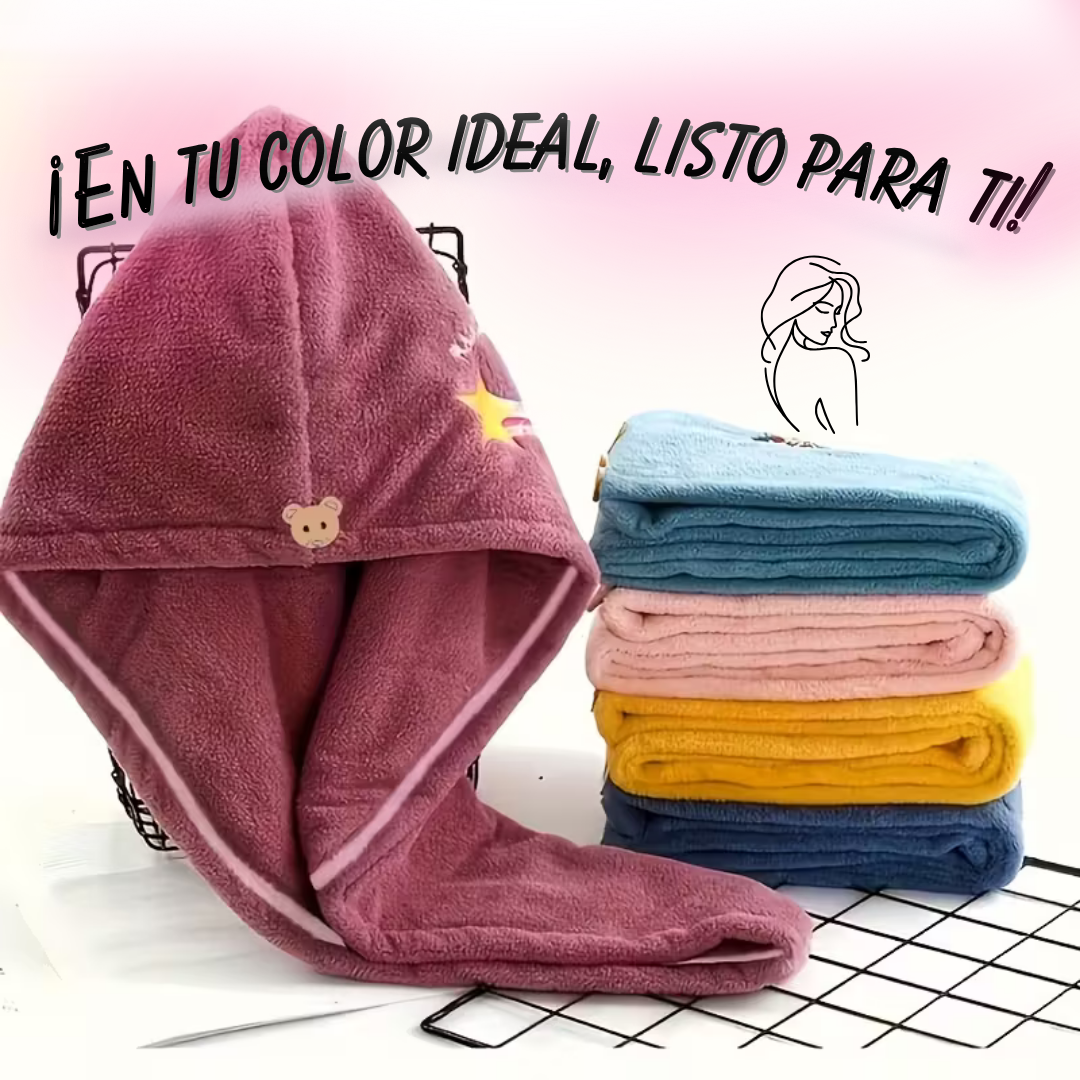 Toalla Secado rápido cabello diseño Paga 2 lleva 3
