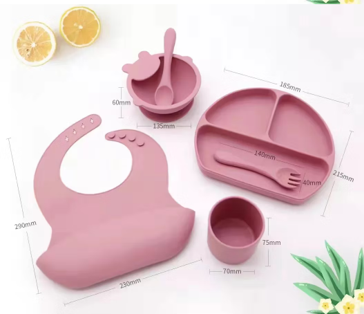 The MealSet™ – Set de silicona antideslizante para bebé (Incluye cepillo + guía de alimentación + Recetario)