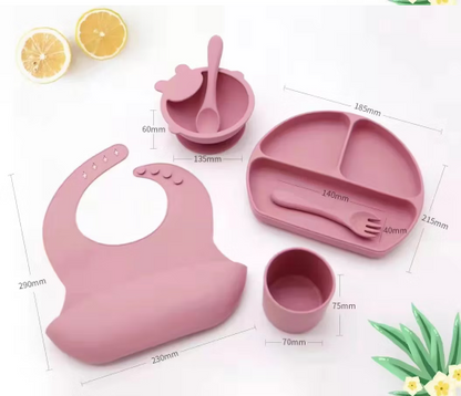 The MealSet™ – Set de silicona antideslizante para bebé (Incluye cepillo + guía de alimentación + Recetario)