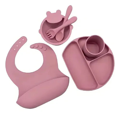 The MealSet™ – Set de silicona antideslizante para bebé (Incluye cepillo + guía de alimentación + Recetario)