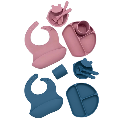The MealSet™ – Set de silicona antideslizante para bebé (Incluye cepillo + guía de alimentación + Recetario)